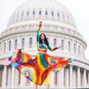 alice + olivia Tie Dye Maxi Skirt